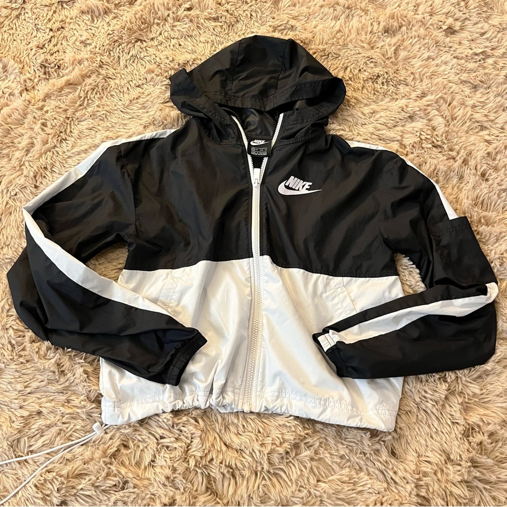 Nike Women's XS Black and White Windbreaker Jacket - Picture 2 of 8